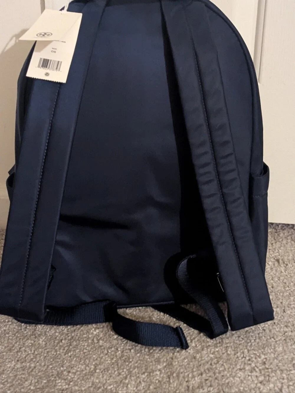 *BRAND NEW*Tory Burch Navy Nylon Logo Backpack with Gold-Tone Emblem